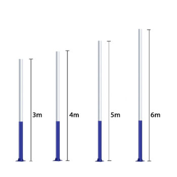 Trụ đèn năng lượng mặt trời mạ kẽm sơn epoxy [TRU-GC02] 3m/4m/5m/6m Rạng Đông mã TRU-GC02