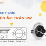 kích thước đèn downlight 9w